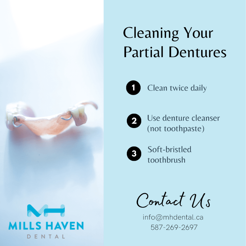 Cleaning your partial dentures